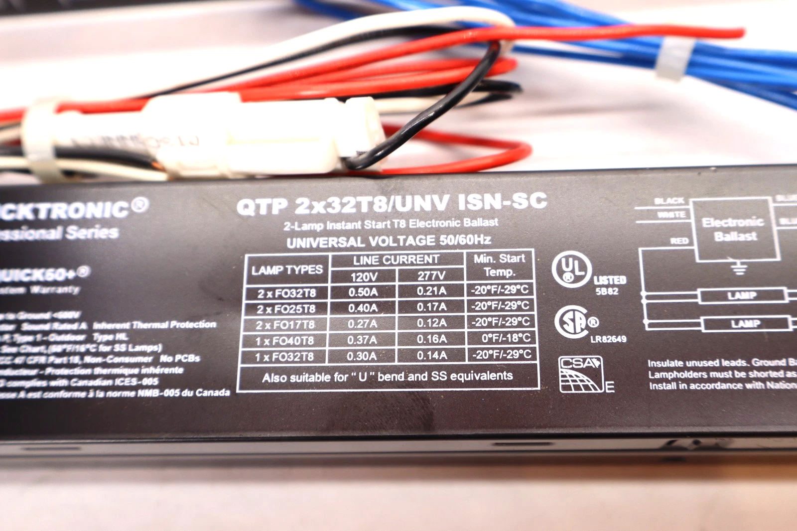 Sylvania 2-Lamp T8 Electronic Ballast QTP 2x32T8/UNV ISN-SC (New - Lot of 2)