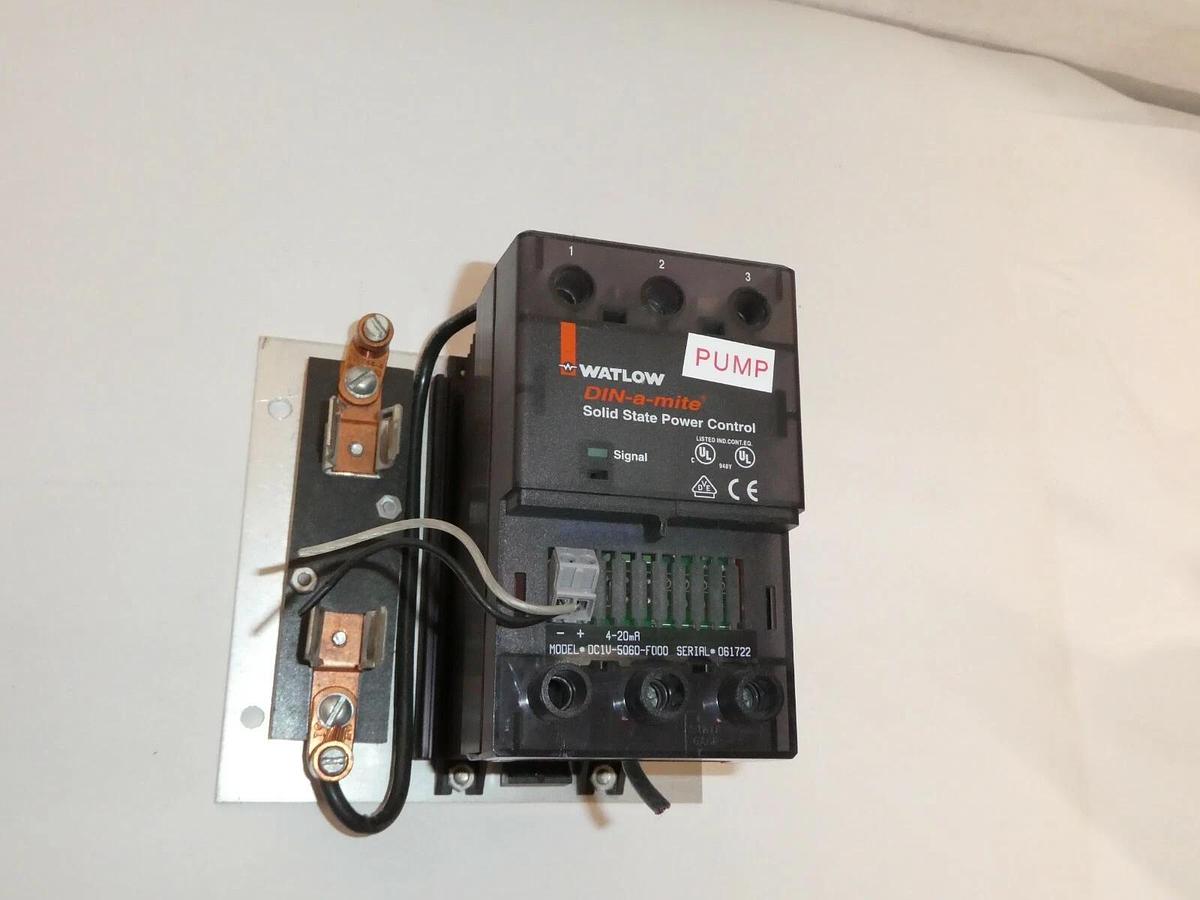 Used WATLOW DC1V-5060-F000 4-20mA DIN-a-mite Solid State Power Control *No Cover*