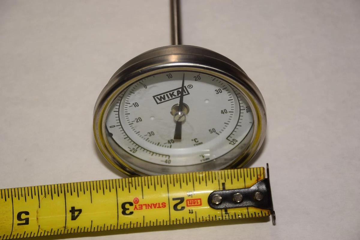 WIKA -40-120F  -40-120 degrees F 3" FACE 3.5" STEM THERMOMETER