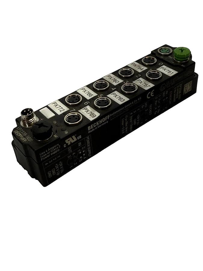 Used Beckhoff EP2338-0001 EtherCAT Box 8-Channel Digital Combo 24V DC 10μs 0.5A