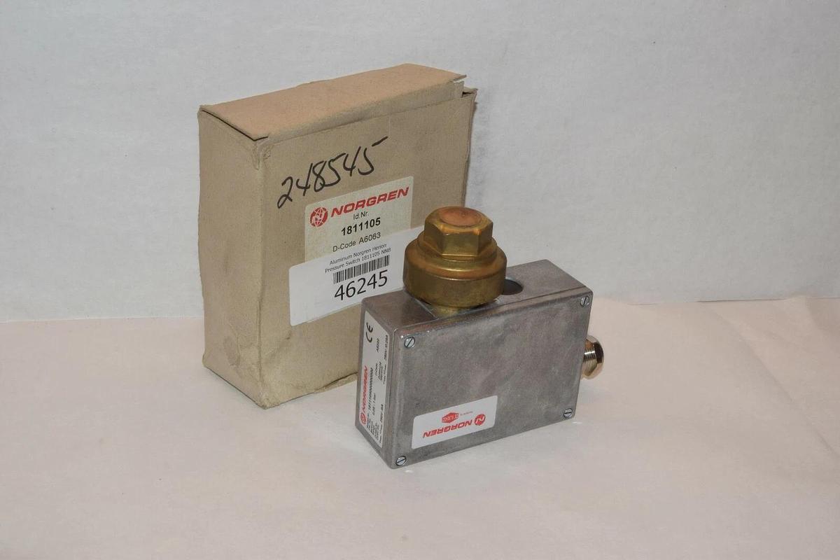 NEW NORGREN 1811105000000000 1811105 0.05-1 BAR 250V 5A PRESSURE SWITCH