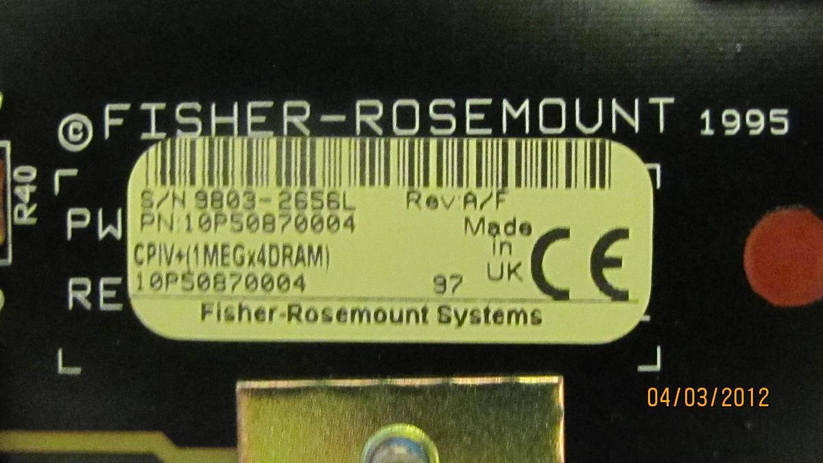 FISHER ROSEMOUNT COORDINATOR PROCESSOR IV 10P50870004 9803-2656L 98032656L