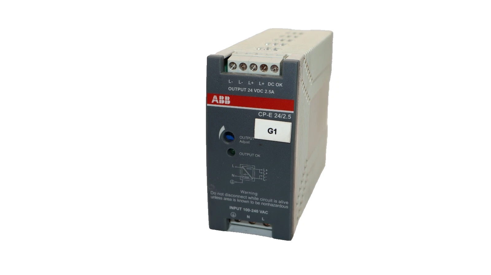 Used ABB CP-E 24/2.5 , CPE24/2.5 100-240Vac 1500mA Class 2 Power Supply Module