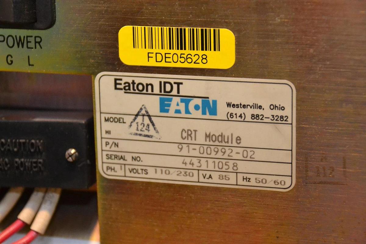 Used Eaton IDT PanelMate CRT Module 91-00992-02 w/ Controller 92-00605-02 110/230v