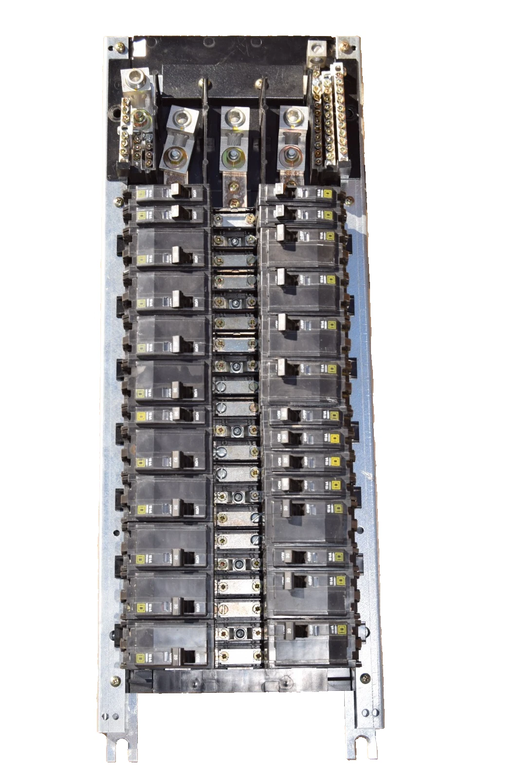 Used Square D 42 Circ 225A Main Lug Panelboard Interior NQOM442L225GSA 3ph 20a & 30a