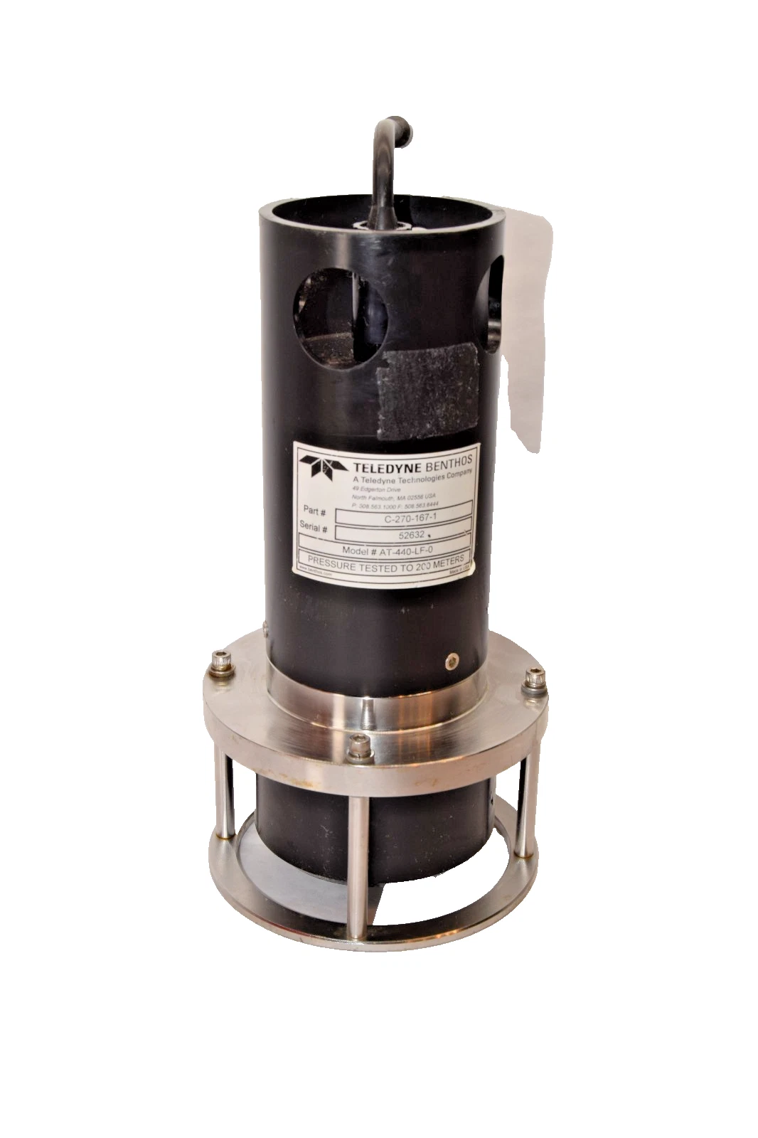 Used Teledyne Benthos Transponder Transducer AT-440-LF-0 C-270-167-1 Oceonographic