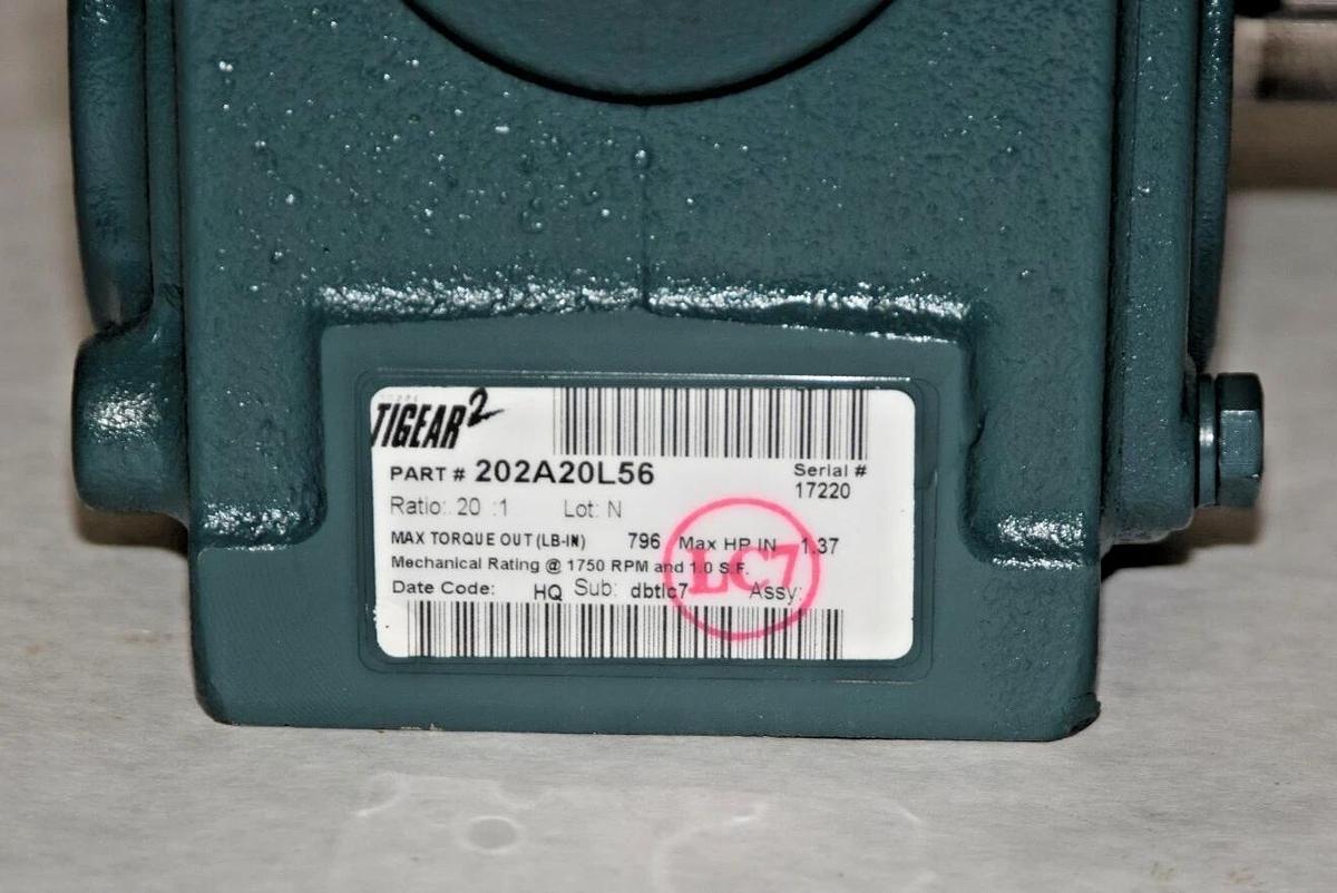 DODGE 202A20L56 TIGEAR-2 Reducer 20:1 1750RPM (Left)  size 56 (NEW)