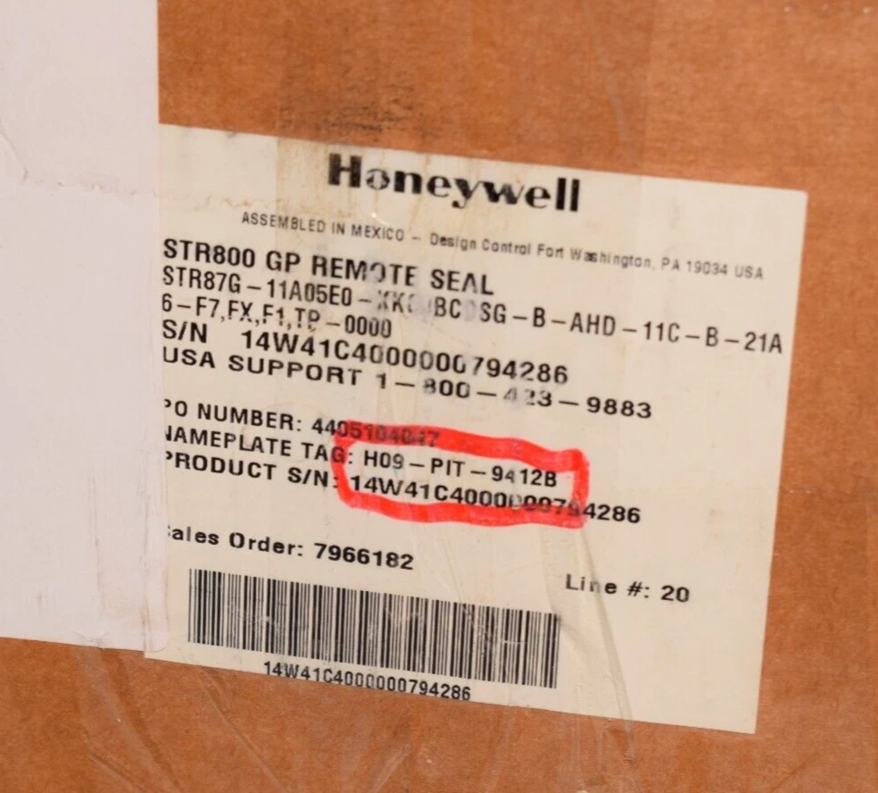 Honeywell STR800 GP Remote Seal ST800 STR87G-11A05E0-KKGJBCDSG-B-AHD-11C-B NEW