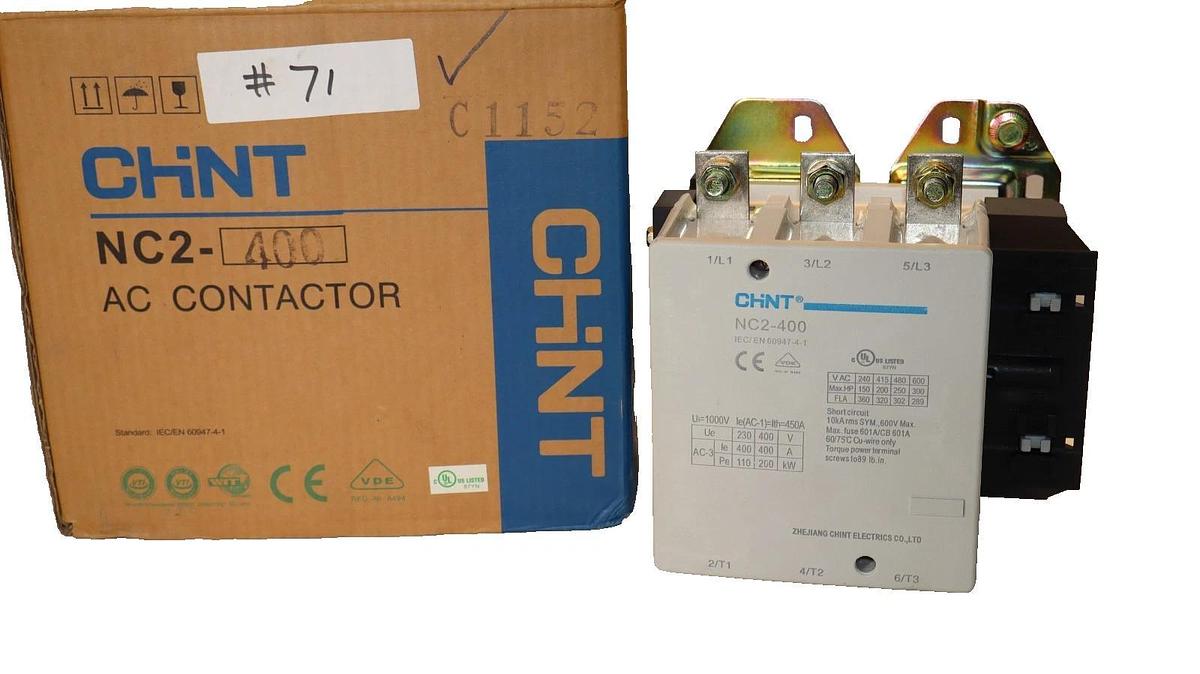 (NEW) CHINT NC2-400 NC2400 NC2.400 120V 50/60Hz AC Contactor