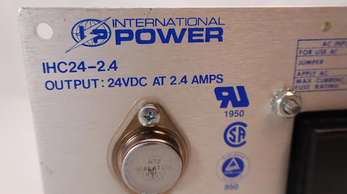 Used INTERNATIONAL POWER IHC24-2.4 24Vdc at 2.4Amp Power Supply