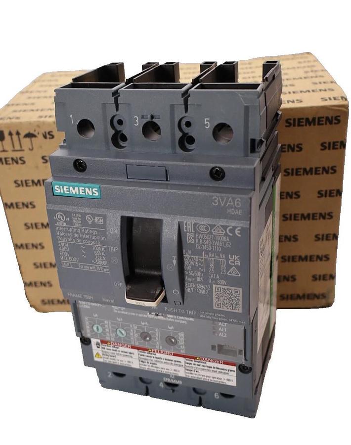 Siemens 3VA6 Circuit Breaker 3VA6110-6HN31-0AA0 100A 100 Amp ETU350LSI Trip *NEW