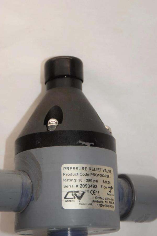 (NEW) GRIFFCO VALVE INC. PRG100CP2S 10-250psi Pressure Relief Valve