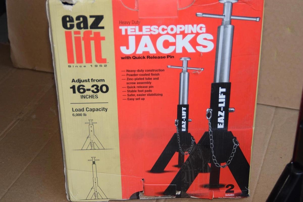 (NEW - Set) EAZ LIFT 16-30" Telescoping RV Jacks With Quick Release Pins 6000 lb