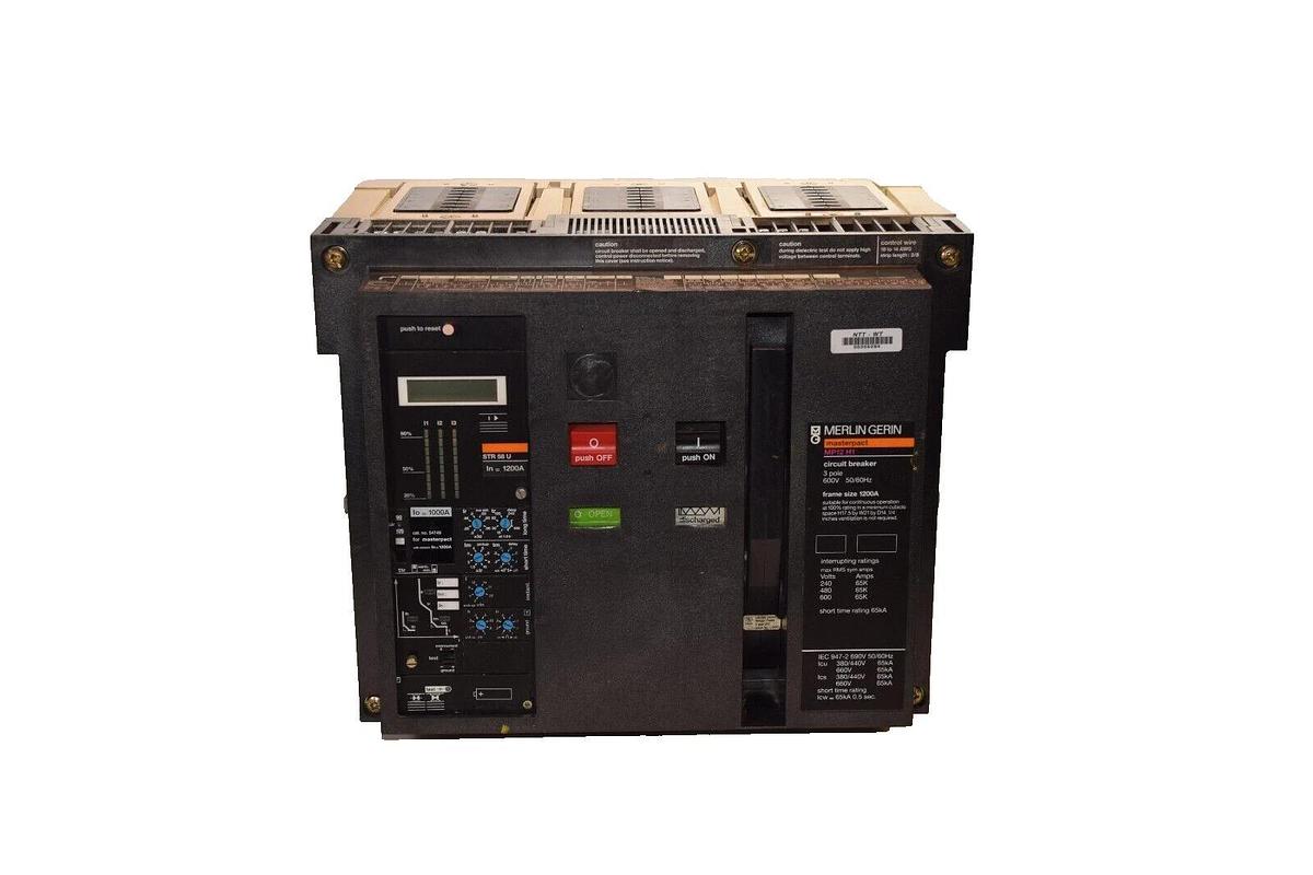 Used Merlin Gerin, Square D, Masterpact MP12H1 STR58U Trip 54750 3p 600v 1200A