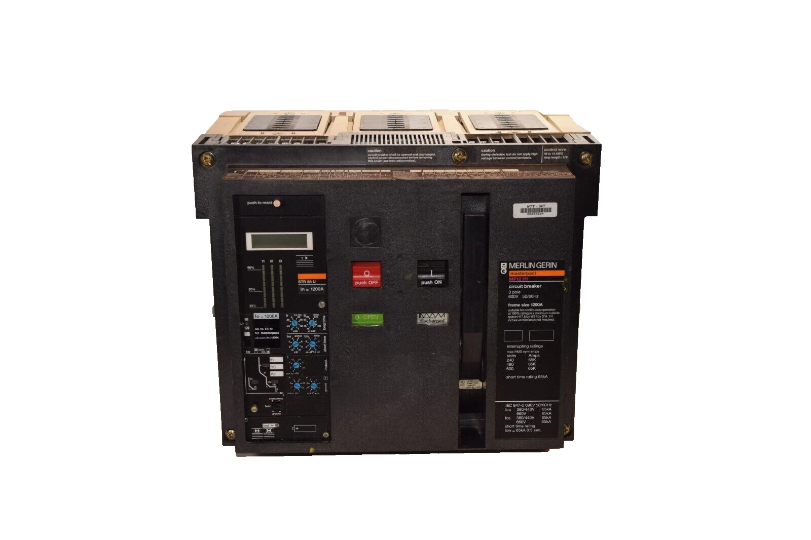Used Merlin Gerin, Square D, Masterpact MP12H1 STR58U Trip 54750 3p 600v 1200A
