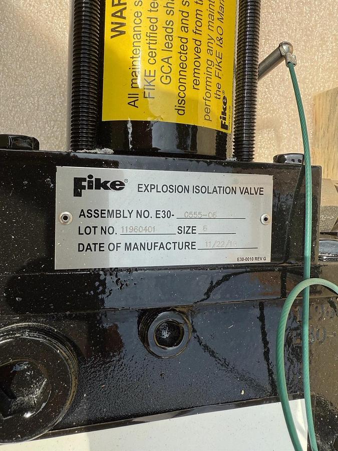 FIKE Explosion Size Sz 6 Isolation Valve E30-0555-06 E30055506 6"  (NOS)