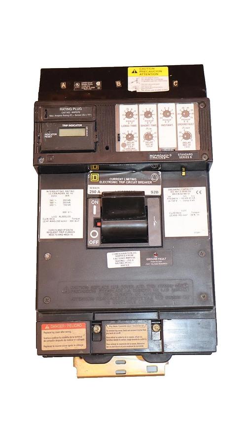 Refurbished Square D Breaker 250A 250 Amp LXI36250G ARP070 Micrologic SerB Ground Fault
