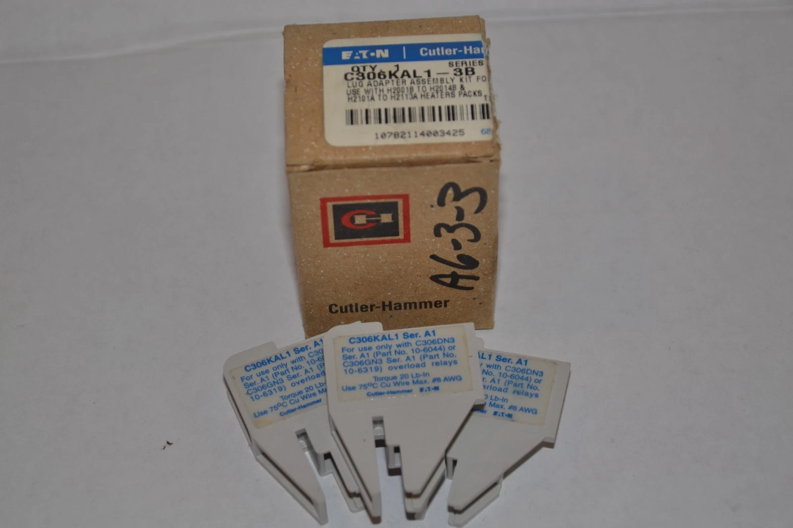 Cutler Hammer Lug Adapter Assembly Overload Relay C306KAL1-3B C306KAL1 3B NEW