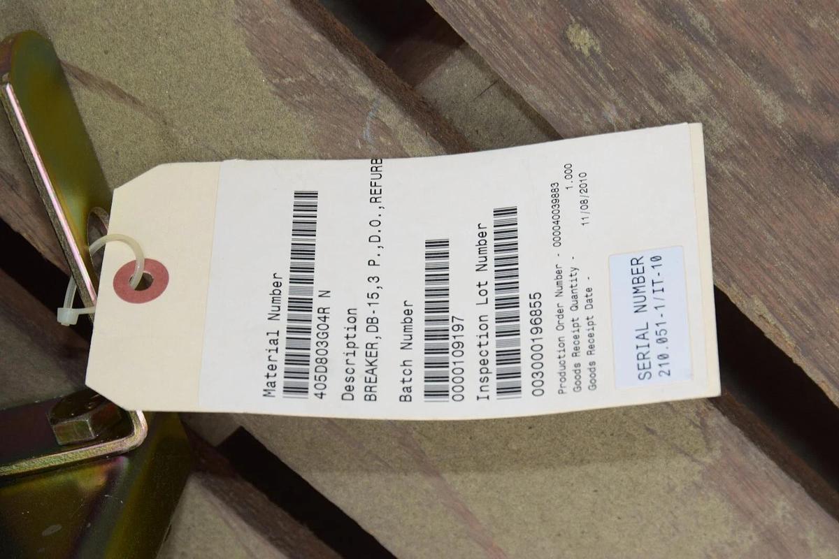 Used Westinghouse Air Circuit Breaker Type DB15 225 Frame Size 600VAC  (New)