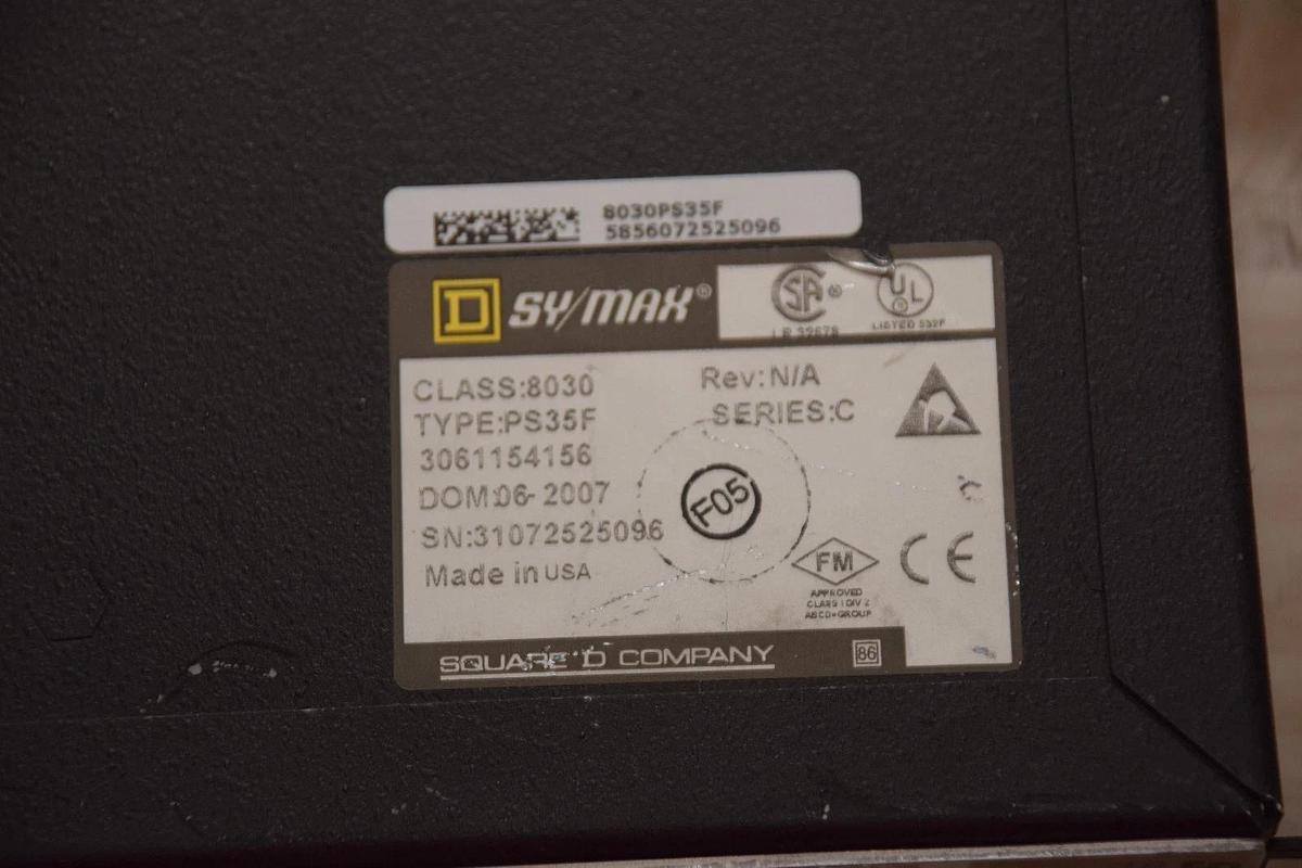 Refurbished SQUARE D SY/MAX CLASS 8030 Type PS35 F, Power Supply 8030 PS35 PS35F PS35 PS-35