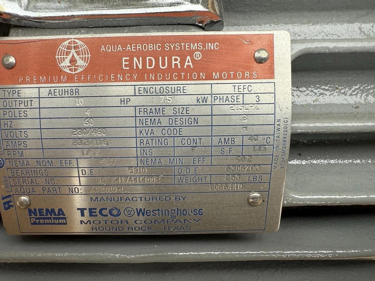 Aqua-Aerobic ENDURA TECO Motor AEUH8R 40hp 7.5kW 3ph 4p 230/460v TEFC (NEW)