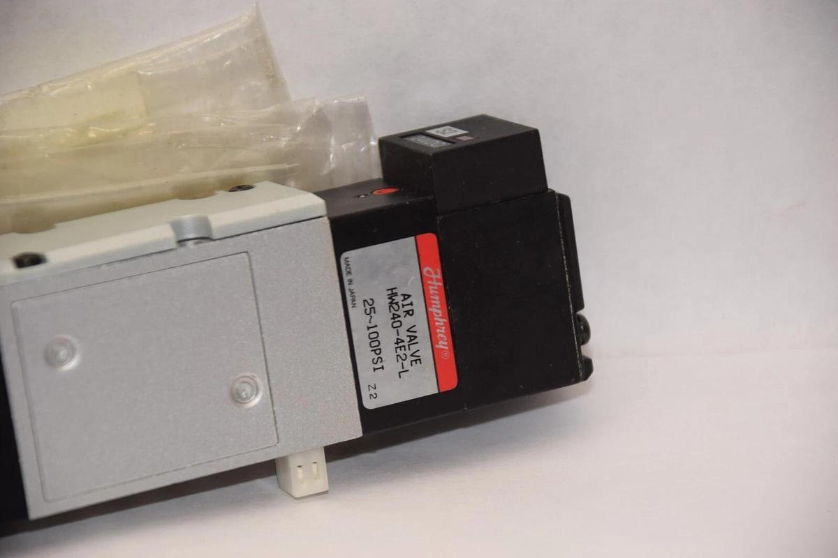 (NEW) HUMPHREY HW240-4E2-L 25-100psi 24Vdc Solenoid Air Valve W/Gasket/Bolts