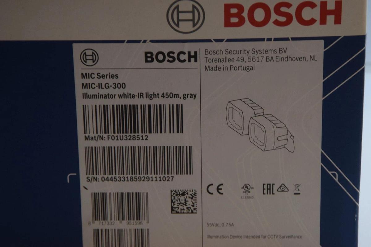 BOSCH MIC-ILG-300 MICILG300 Illuminator White-IR 450m Gray Light (NEW)