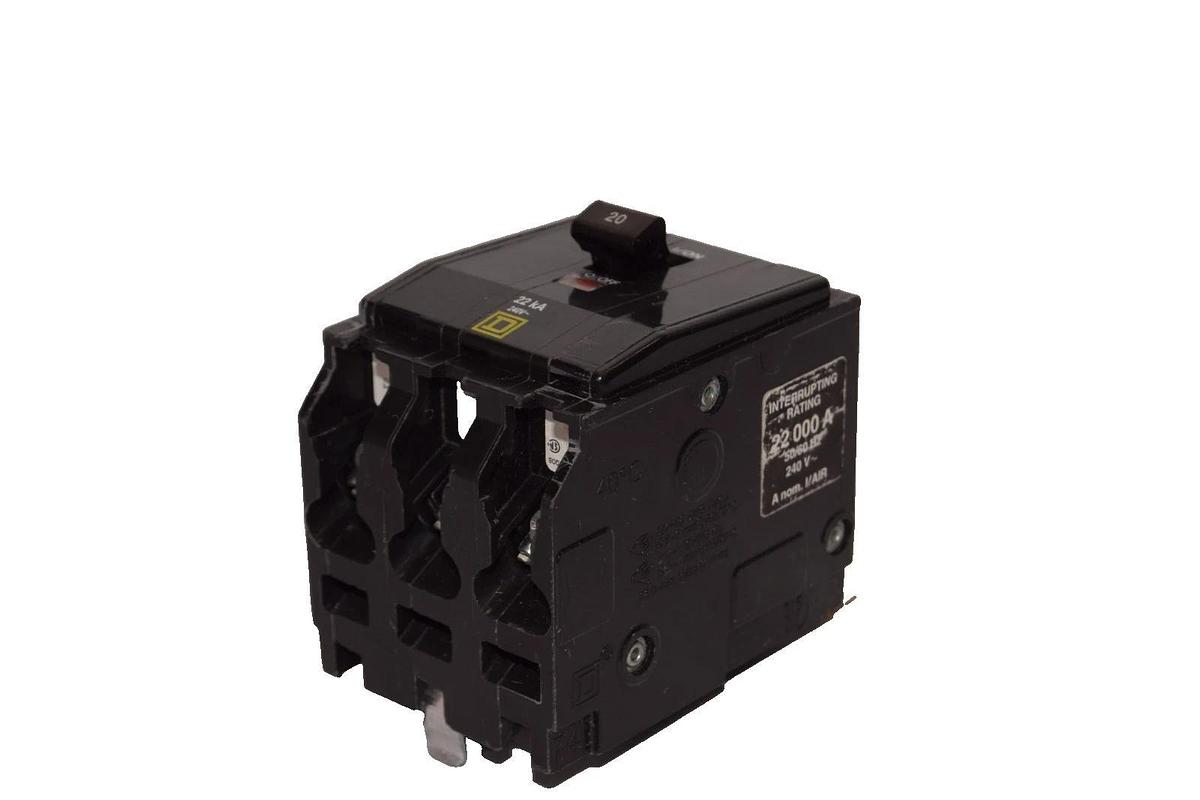 Used Square D 20A Circuit Breaker QOB320VH 20 Amp 3P 3 pole 240V 22KA