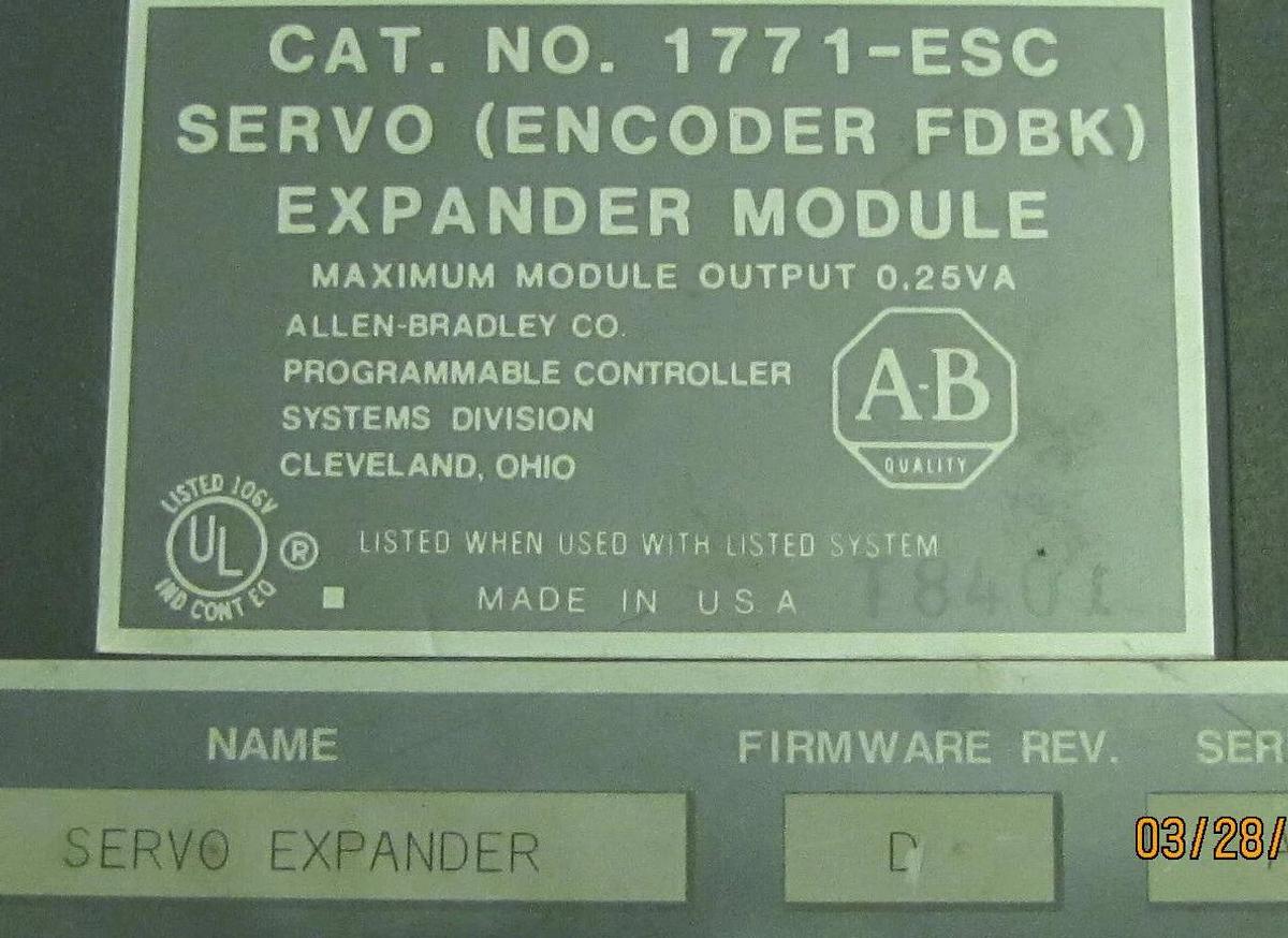 Used ALLEN BRADLEY SERVO EXPANDER MODULE 1771-ESC 1771 ESC 1771ESC