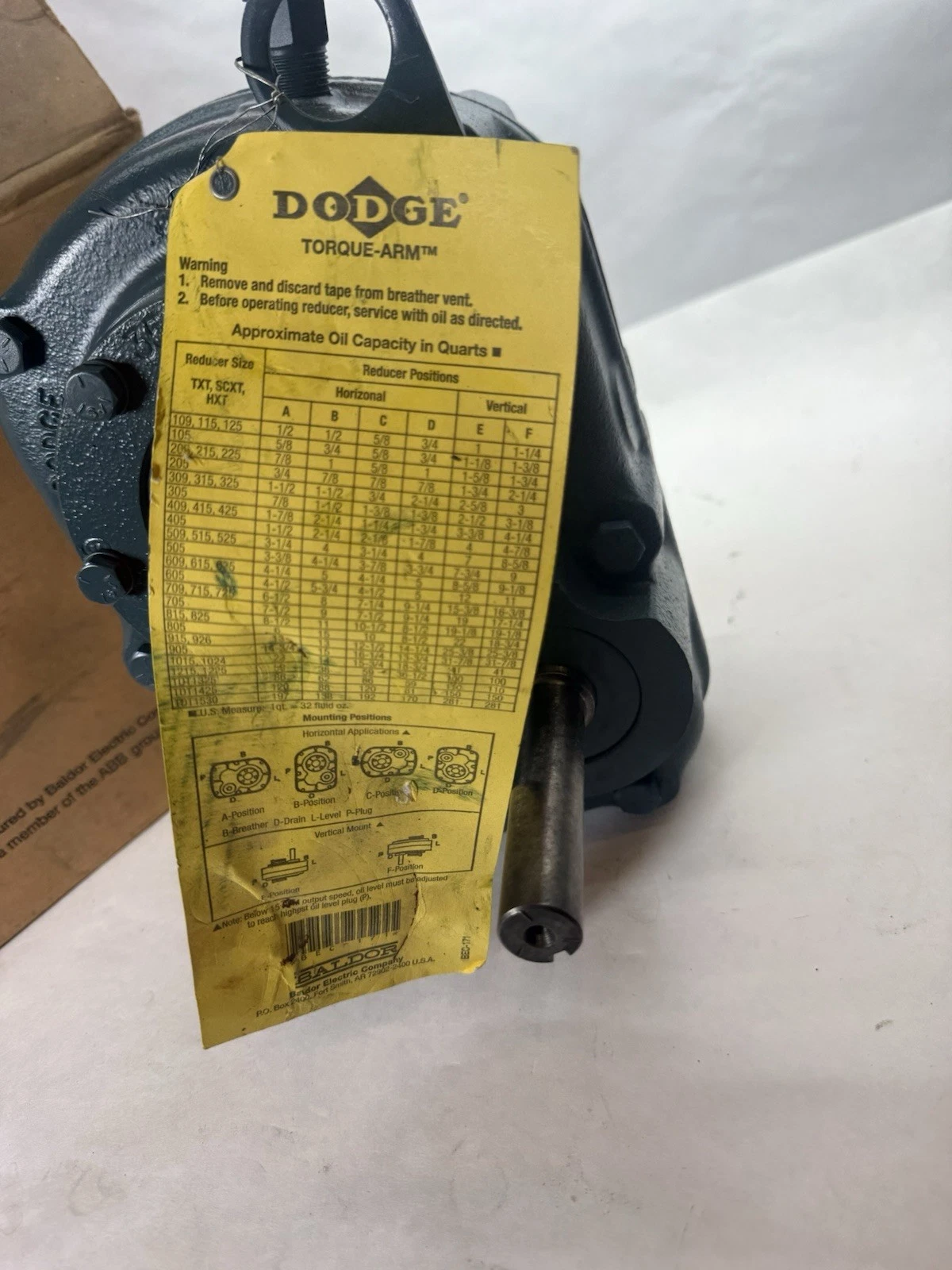Dodge SCXT115A 351163-GV143651452 Screw Conveyor Reducer Gear box 15.35 : 1 New