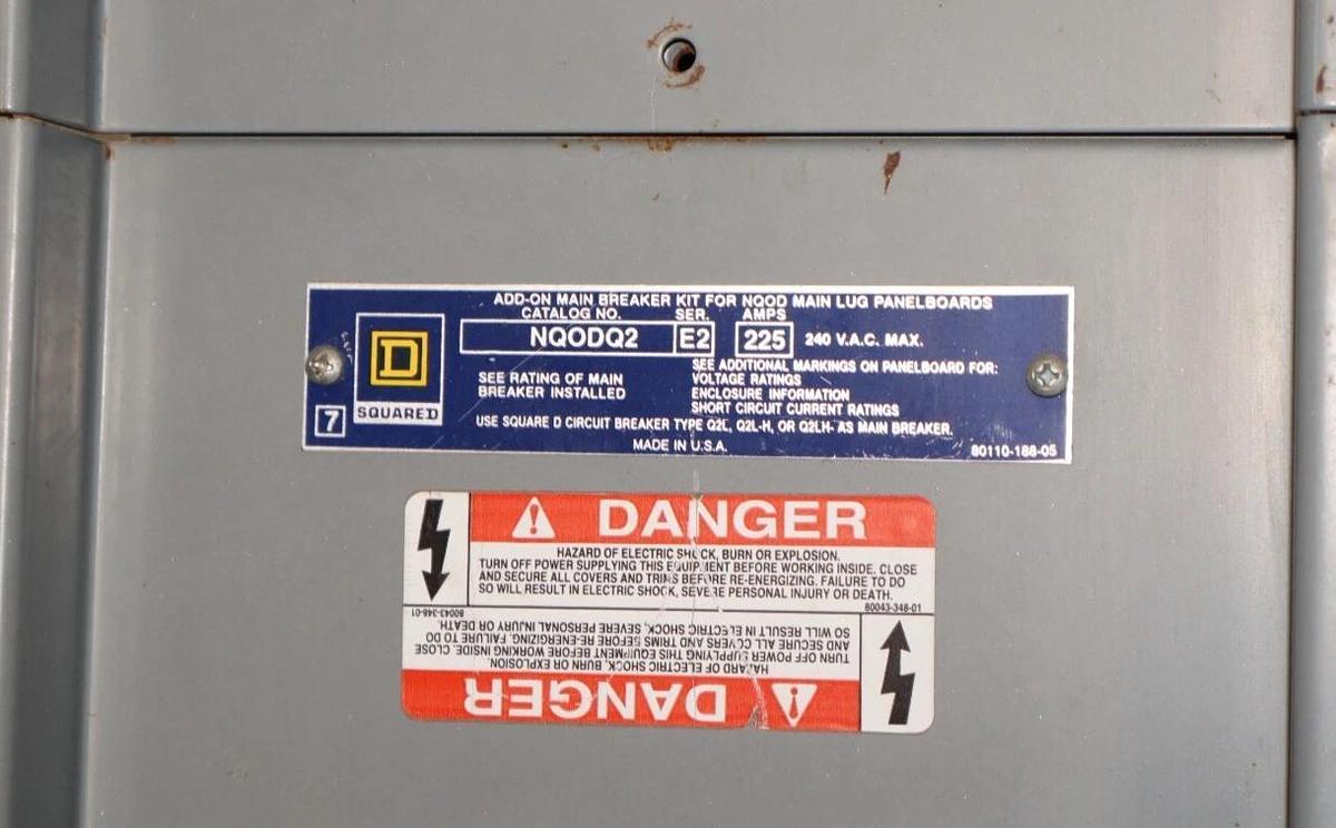 Used Square D Electric Panelboard NQOD442L225CU 225A 200A MAIN 208y/120v 3ph 4w