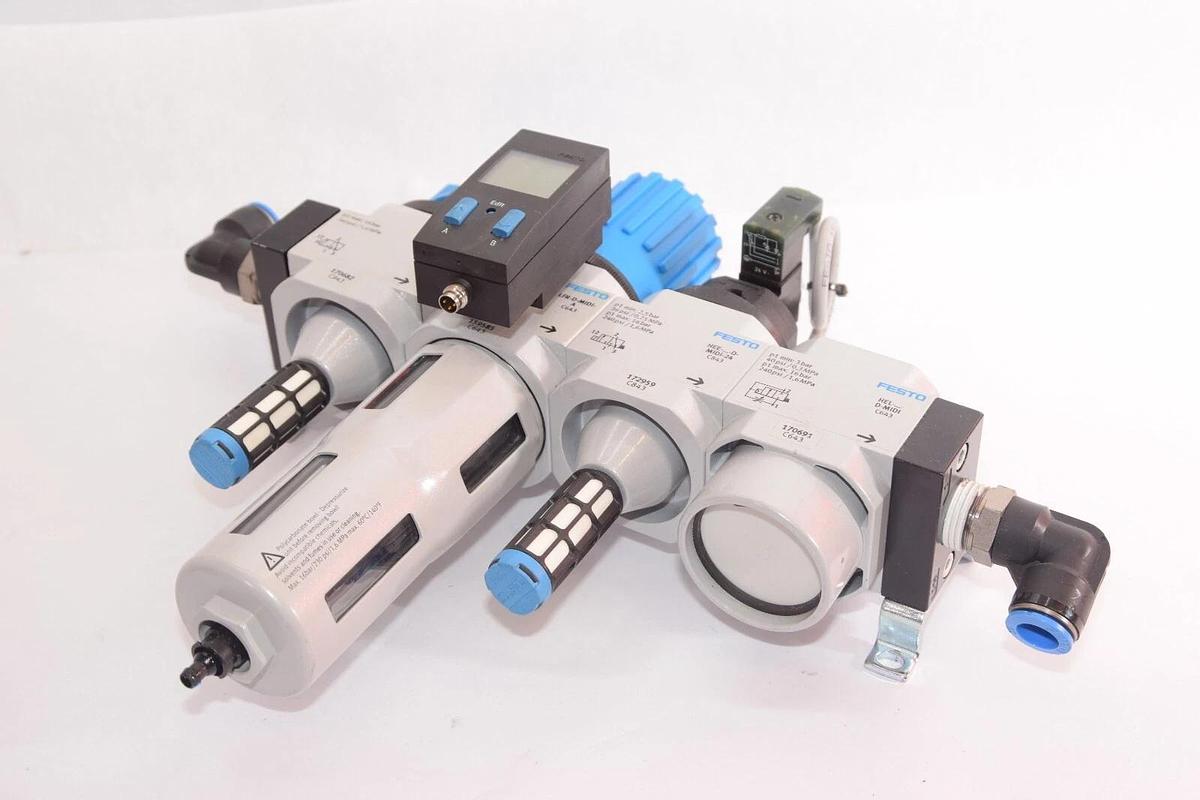 Used FESTO LFR-D-MIDI-A Filter Regulator HEE-...-D-MIDI 24 HEL-..-D-MIDI HE-..-D-MIDI