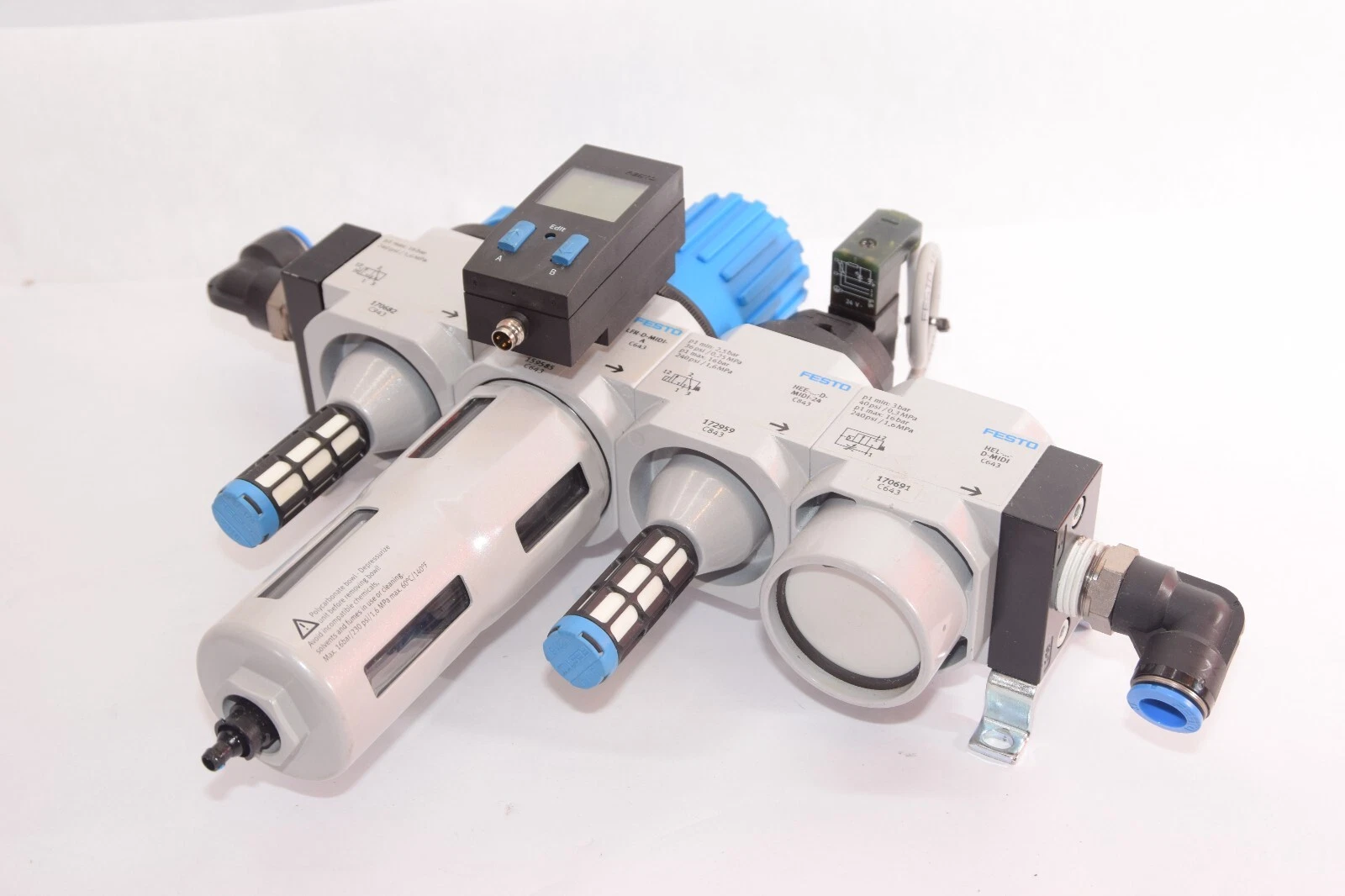 Used FESTO LFR-D-MIDI-A Filter Regulator HEE-...-D-MIDI 24 HEL-..-D-MIDI HE-..-D-MIDI