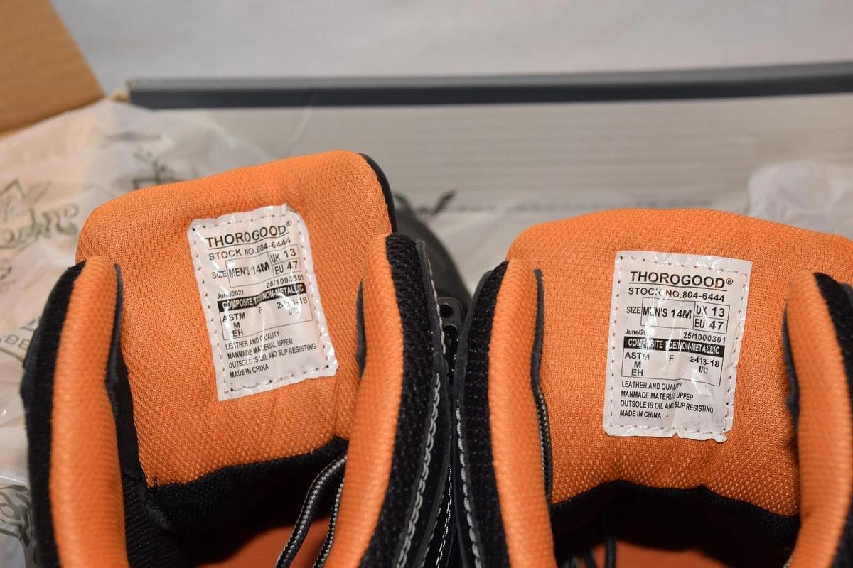 THOROGOOD 804-6444 Men 14 M 6" Lace-To-Toe Composite Safety Toe Gen-Flex2, Black