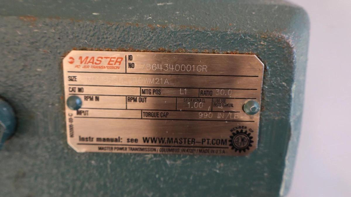 Master Power Transmission GearBox Speed Reducer 7864340001GR M60868L1 Rat 30 NEW