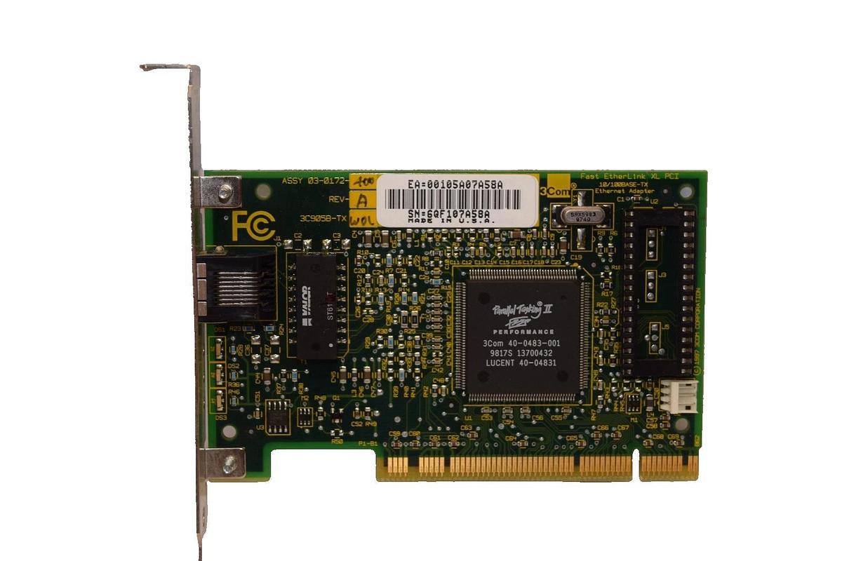 Used 3COM 3C905B-TXW0L Fast Etherlink XL PCI 10/100BASE-TX Ethernet Adapter