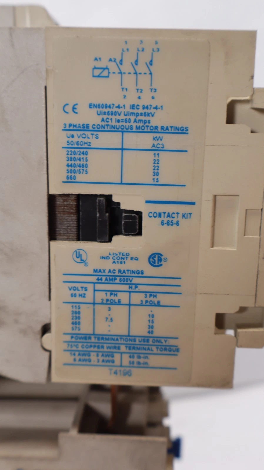 Used Cutler-Hammer Eaton Starter CE15HN3 C306GN3 660V 60A 60 Amp 120v Coil H2014B