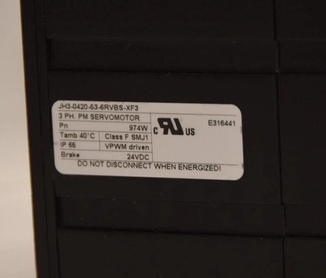 Used Jetter PM Servo Motor 3ph JH3-0420-53-6RVBS-XF3 JH30420536RVBSXF3