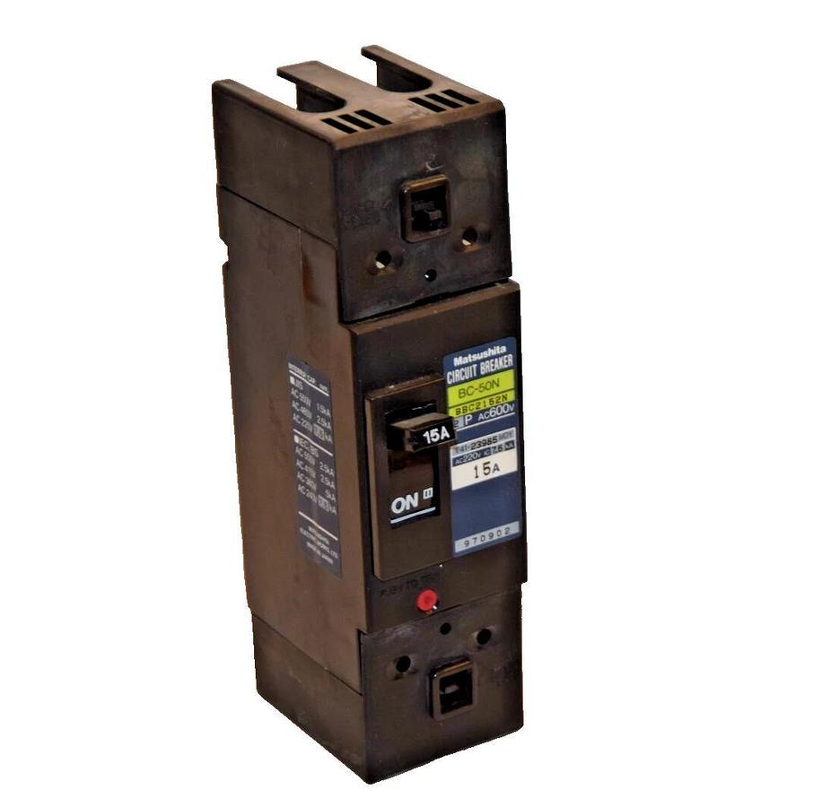 Used MATSUSHITA 15 amp Circuit Breaker BC-50N BBC2152N 2 pole 15A 15 A