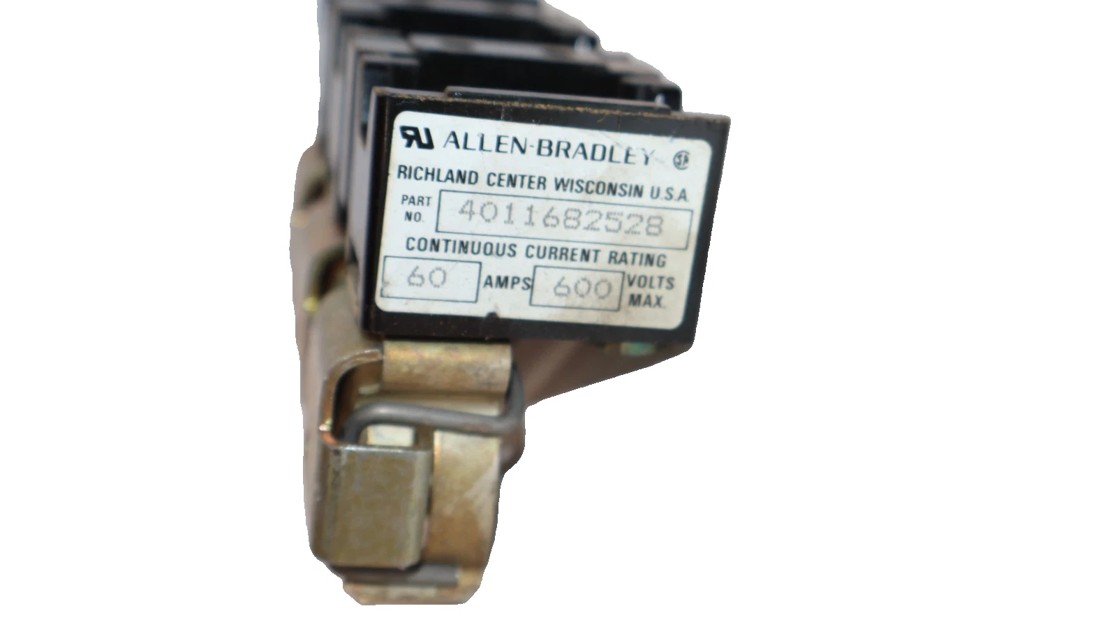 Used Allen Bradley Fuse Clip Holder Unit 60A 600V 4011682528 , Vintage