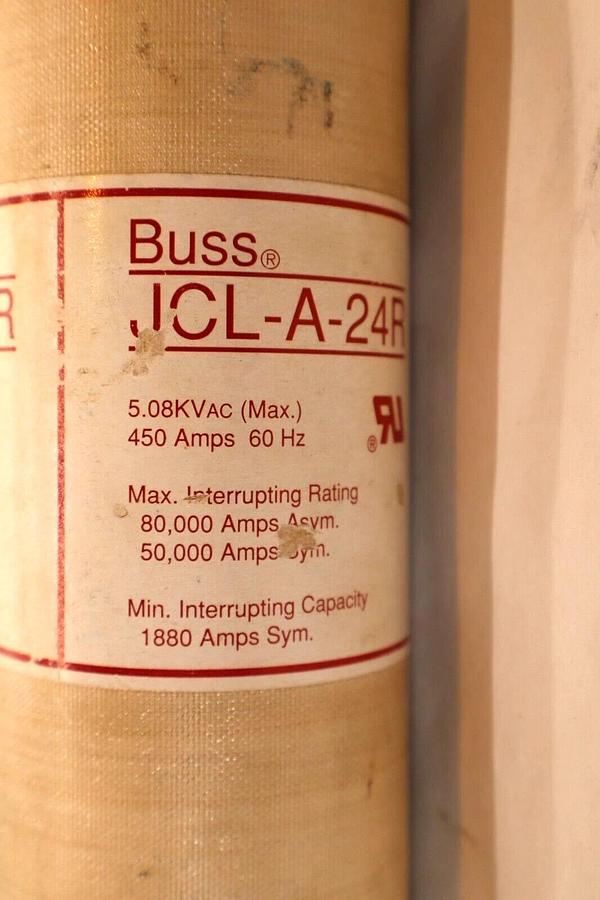 Used BUSS JCL-A-24R 450A  450 Amp JCLA24R 60Hz Fuse Cartridge