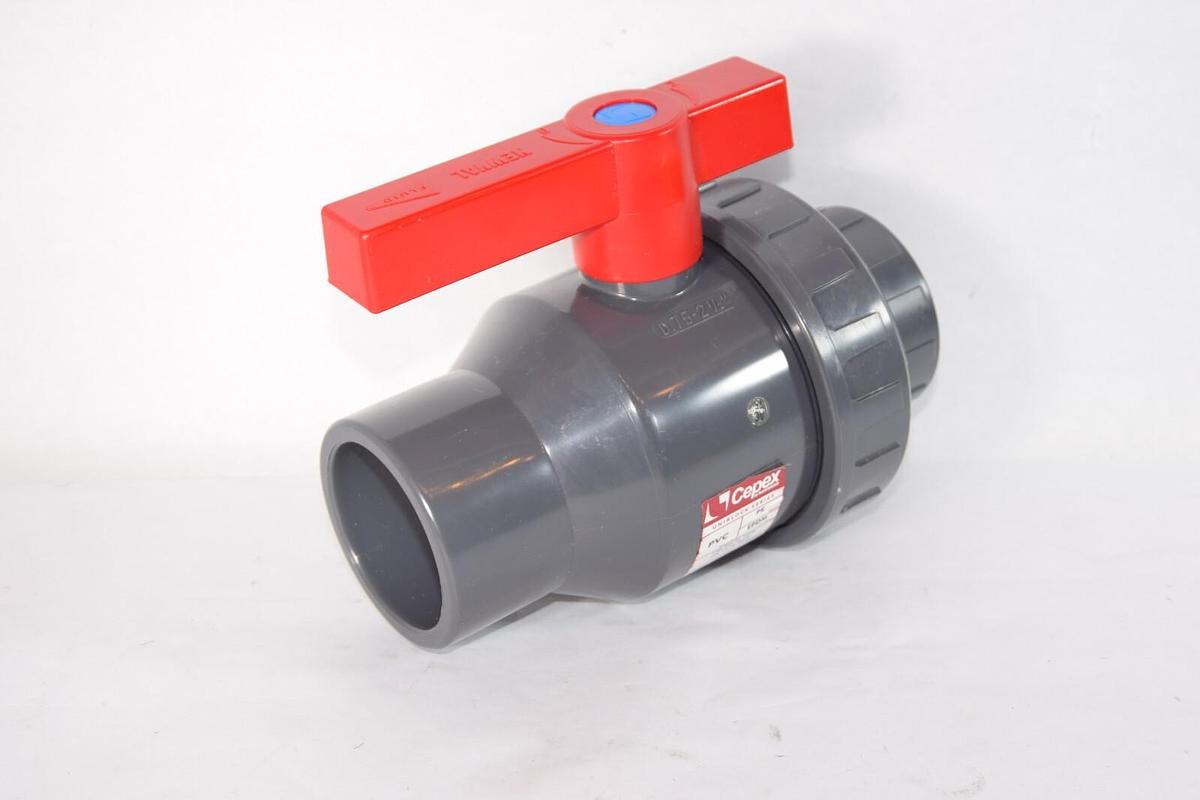 CEPEX HAYWARD PVC EPDM 2-1/2" Smooth Socket Single Union Ball Open/Close Valve