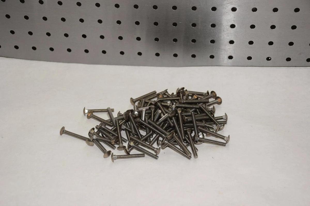 (Lot of 100) Alliance Fastener STAINLESS STEEL 10-32 1-1/2" CARRIAGE BOLT SS
