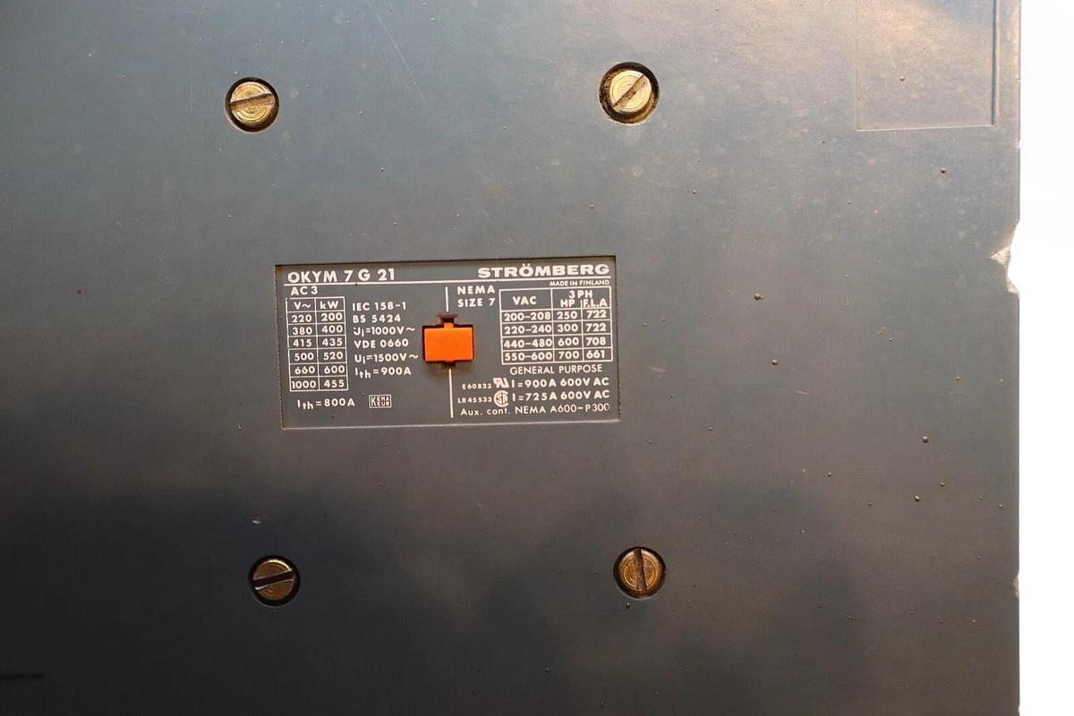 Used STROMBERG OKYM7G21 , OKYM 7 G 21 Nema Size Sz 7 Contactor