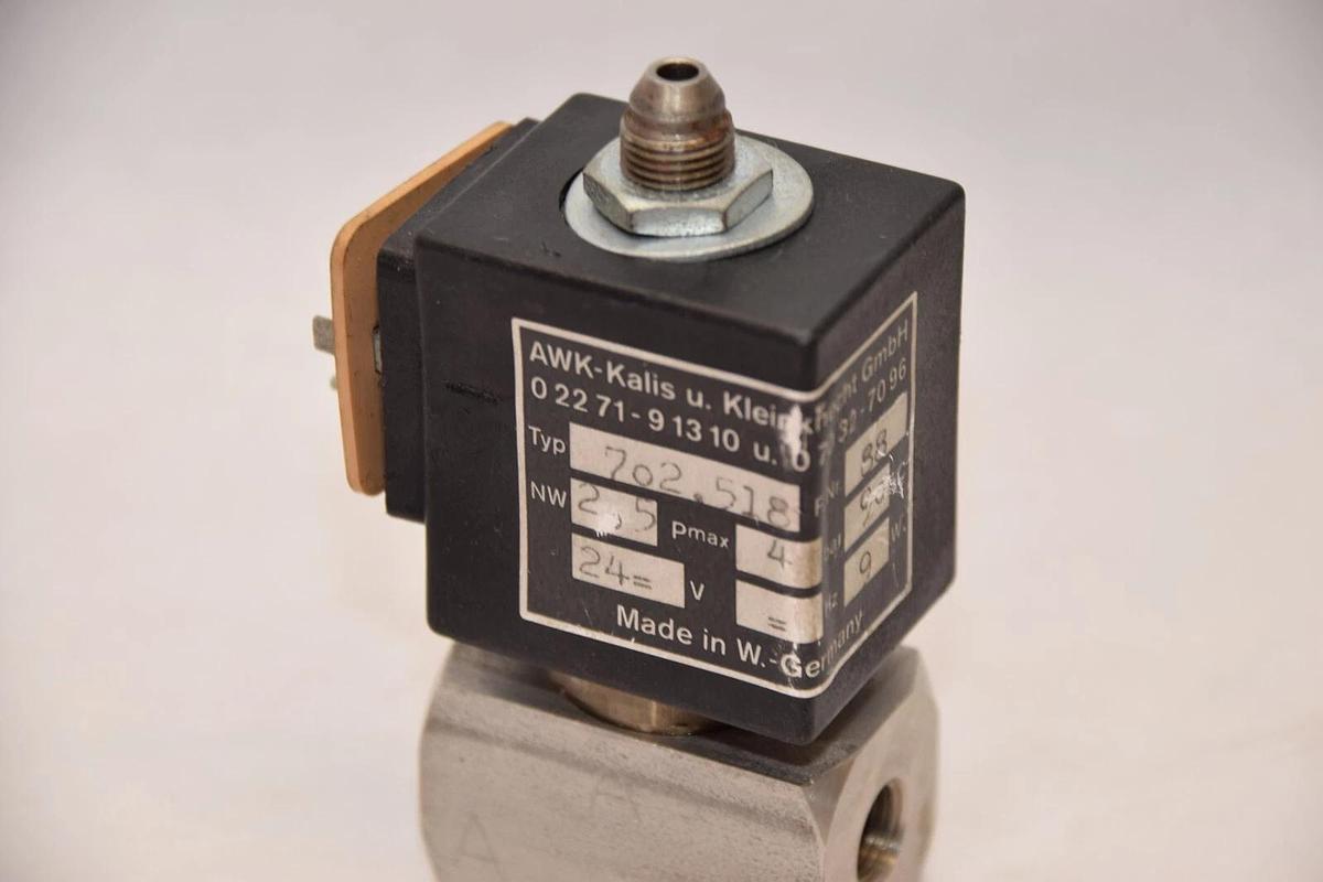 (NEW) AWK-KALIS 702.518 4Bar 24V Stainless Steel Valve *No Coil*