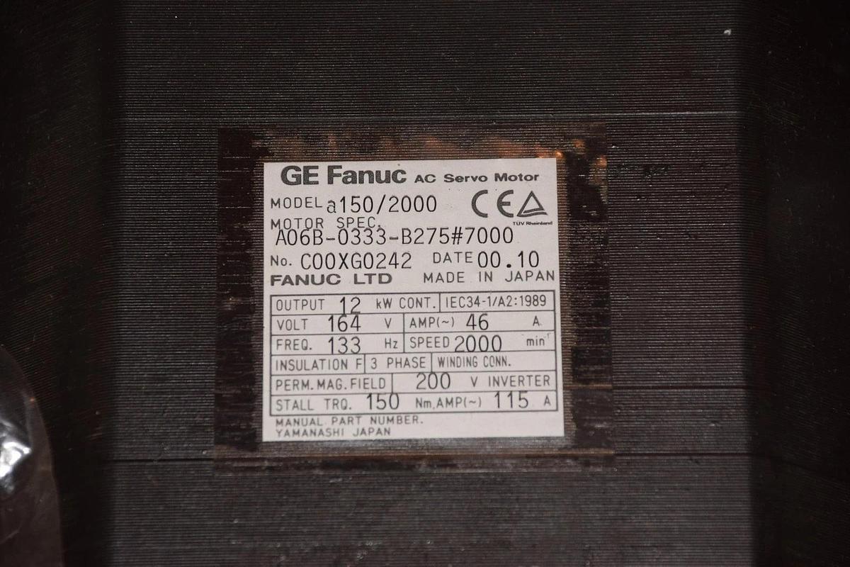NEW FANUC AC Servo Motor A06B-0333-B275  A06B-0333-B275#7000 A150/2000 12kW 164v