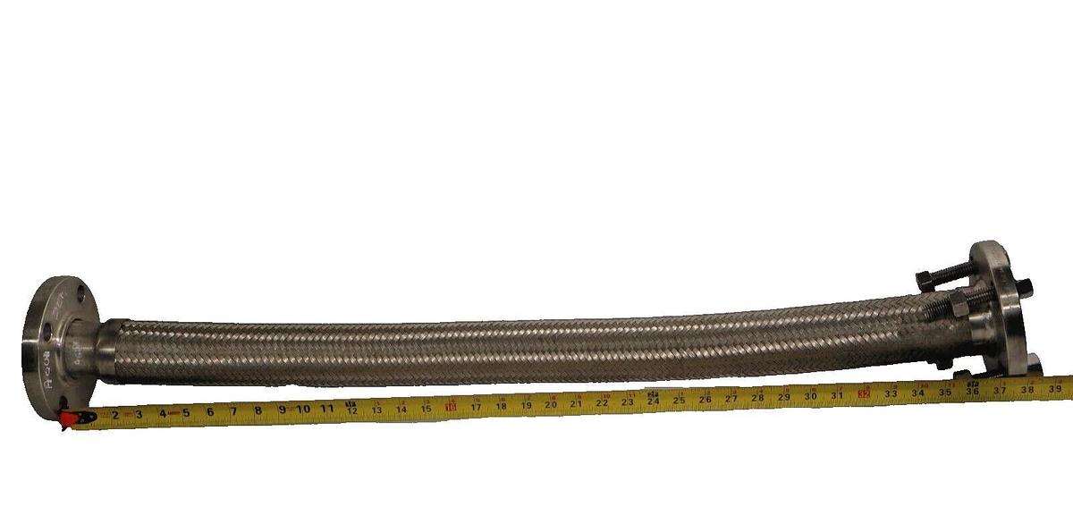 Used 2" x 36" SS Stainless Flexible Braided Hose Flange 150 SA/A182 F304/304L B16.5