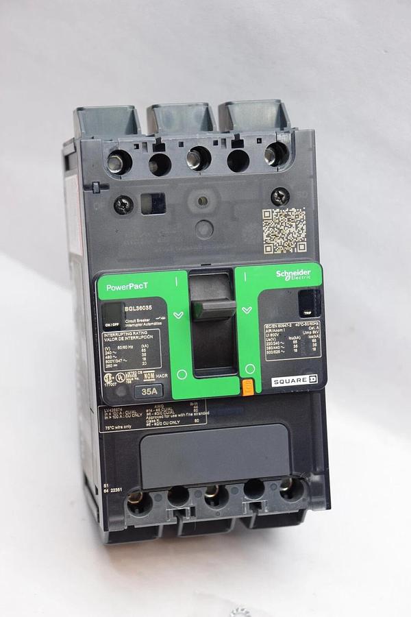 SQUARE D SCHNEIDER BGL36035 3P 35A 35 Amp A 480V PowerPacT B Circuit Breaker NEW