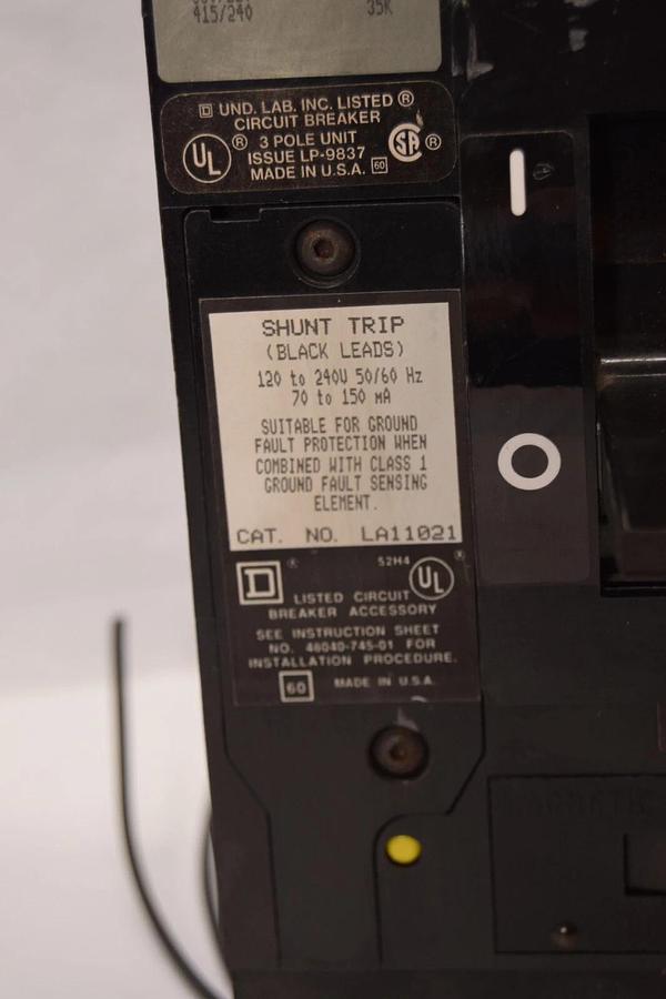 Used SQUARE D Circuit Breaker LAL363008041 300a 300 Amp 600v LA11021 1500a-3000a Trip