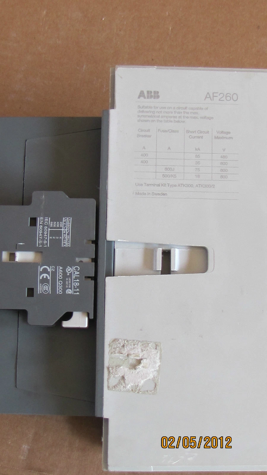 Used ABB CONTACTOR AF260-20 AF26020 AF260 20 20VDC - 60VDC COIL  600V